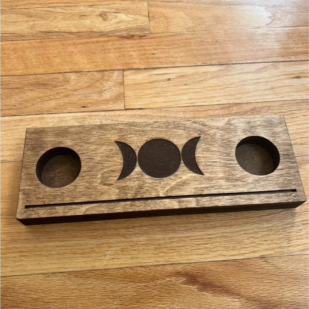 Wooden Card and Crystal Holder